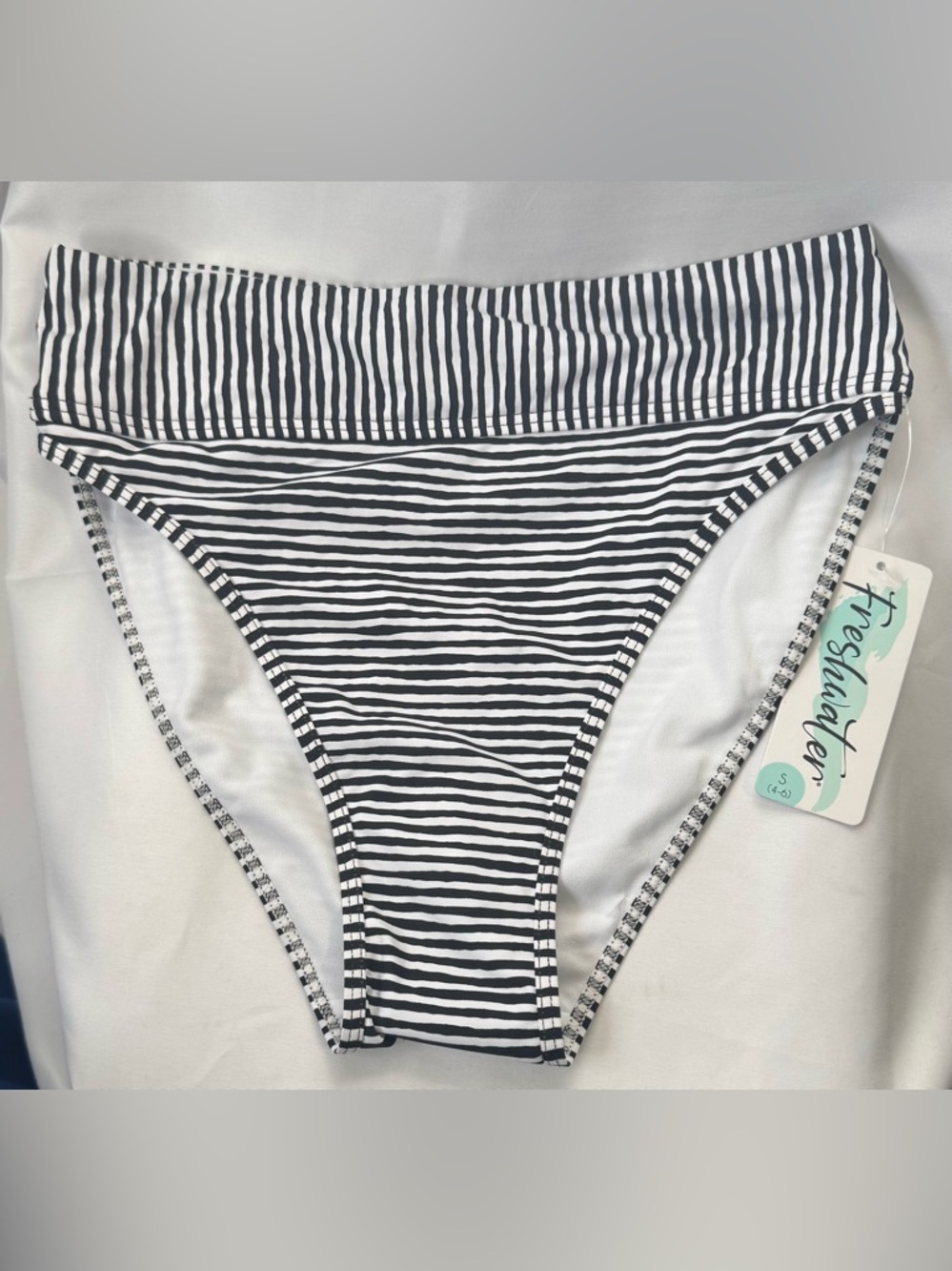 NWT Black & White Striped Bikini Bottom - Freshwater